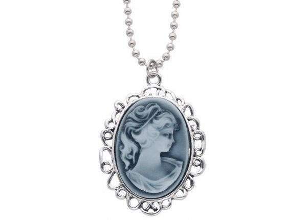 Ketting met camee - ZIlver/grijs - Medase