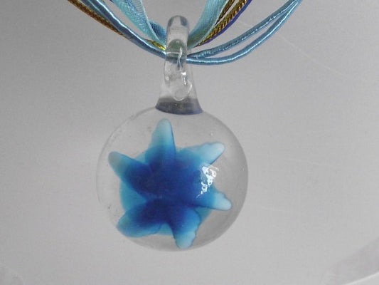 Ketting met glashanger - Blauw - Medase
