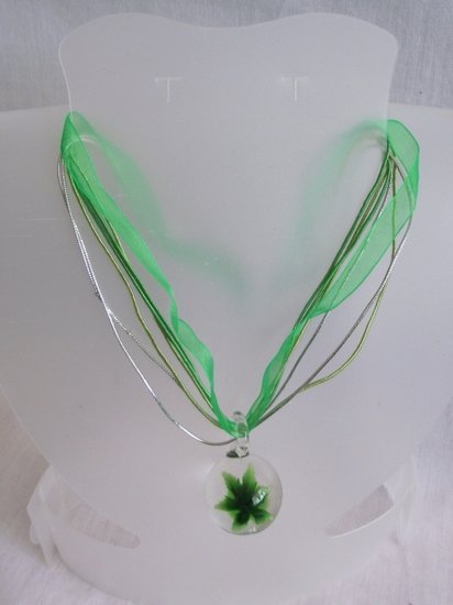 Ketting met glashanger - Groen - Medase