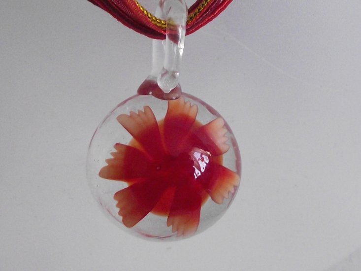 Ketting met glashanger - Rood - Medase