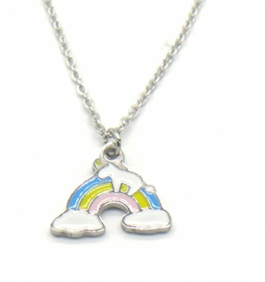 Ketting rainbow blauw/geel/roze - Medase