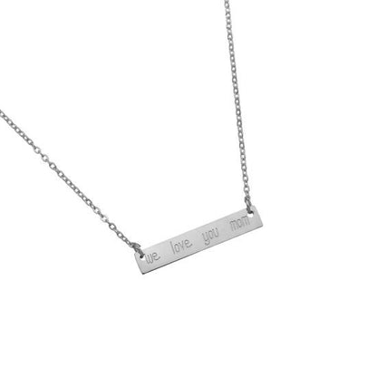 Ketting we love you mom - Zilver - Medase