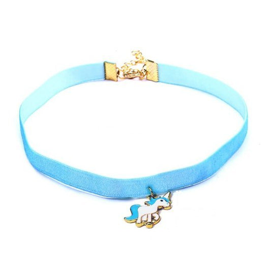 Kinder choker eenhoorn/unicorn - Blauw - Medase