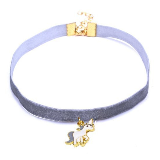 Kinder choker eenhoorn/unicorn - Grijs - Medase