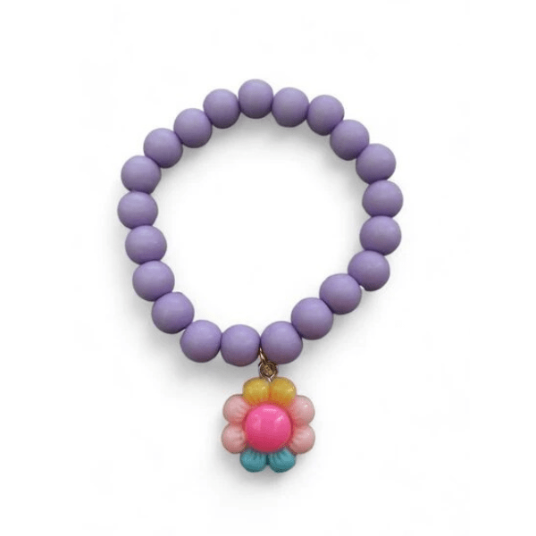 Kinderarmband bloem paars - Medase