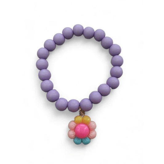 Kinderarmband bloem paars - Medase