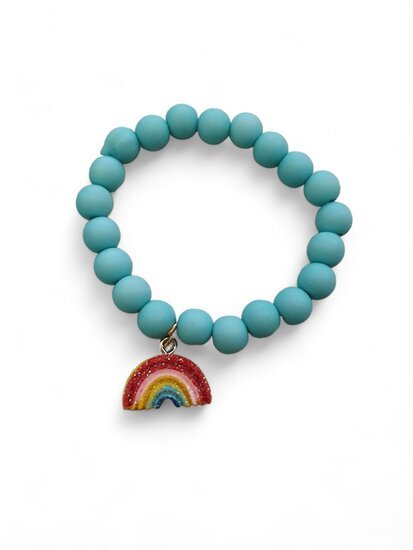 Kinderarmband gitter rainbow blauw - Medase