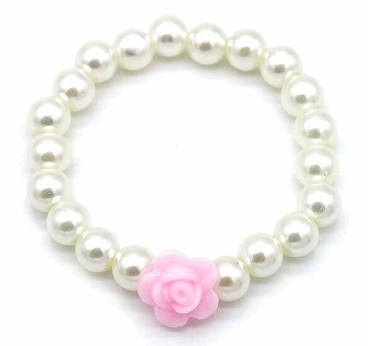 Kinderarmband roos - Wit/Roze - Medase