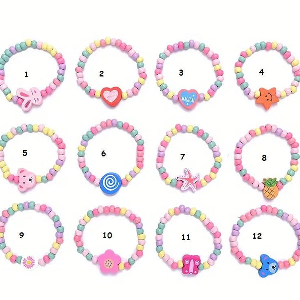 Kinderarmbandjes Houten Kralen – Elastisch – 12 Designs - Medase