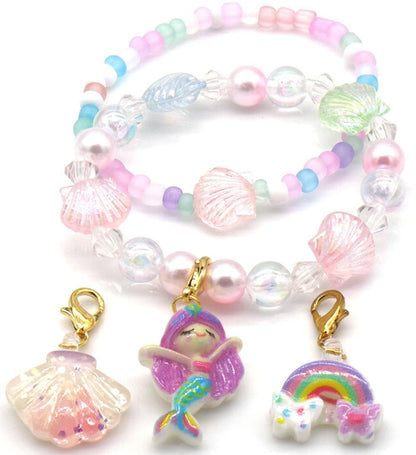 Kinderarmbandjes Set - 2 Armbanden met 3 Bedels - Div kleuren - Medase