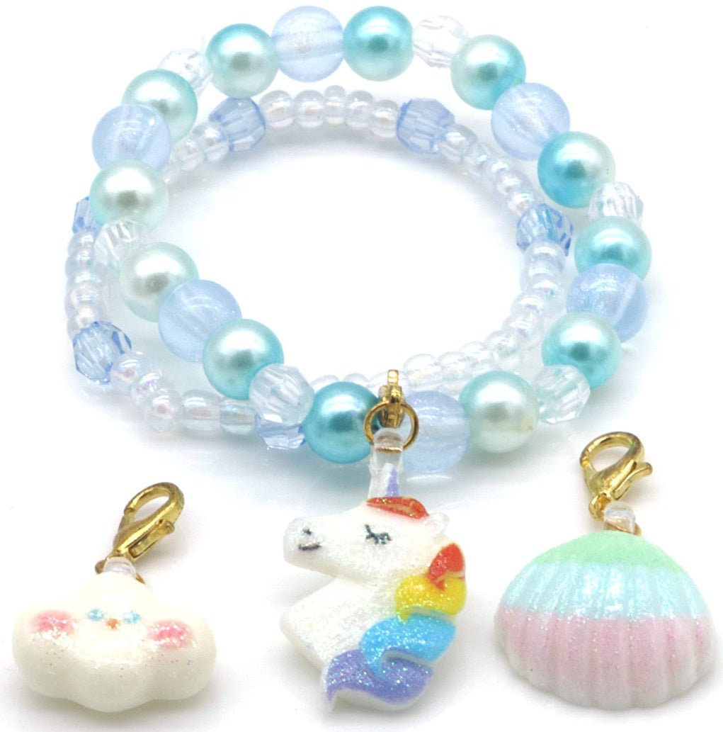 Kinderarmbandjes Set - 2 Armbanden met 3 Bedels - Div kleuren - Medase