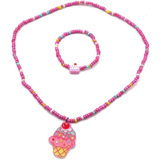Kindersieraden set icecream roze - Medase
