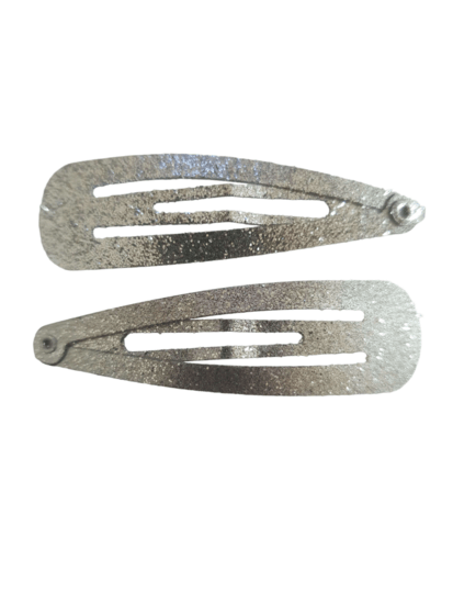 Klik klak speldjes set/2 - Zilver glitter - Medase