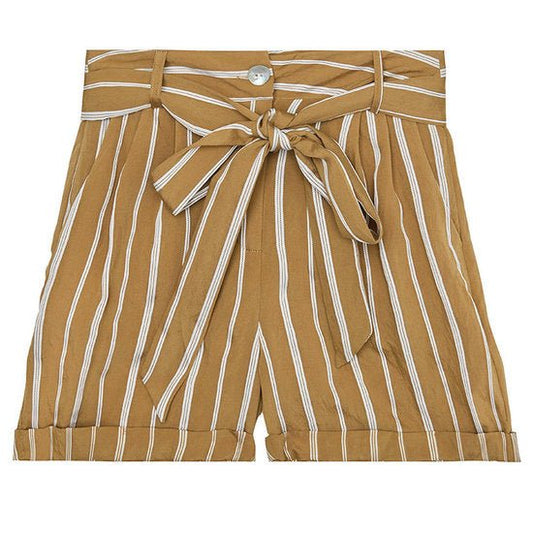 Korte broek stripes - Camel Maat M - Medase