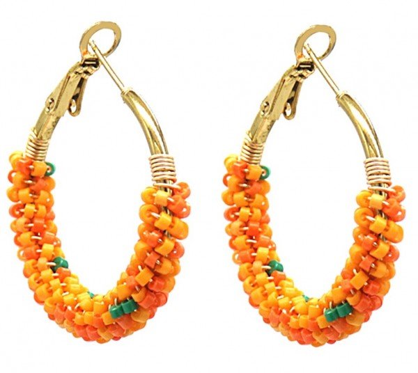 Kralen Oorbellen - Gouden Creolen met Kraaltjes - Div kleuren - Medase