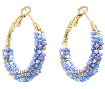 Kralen Oorbellen - Gouden Creolen met Kraaltjes - Div kleuren - Medase