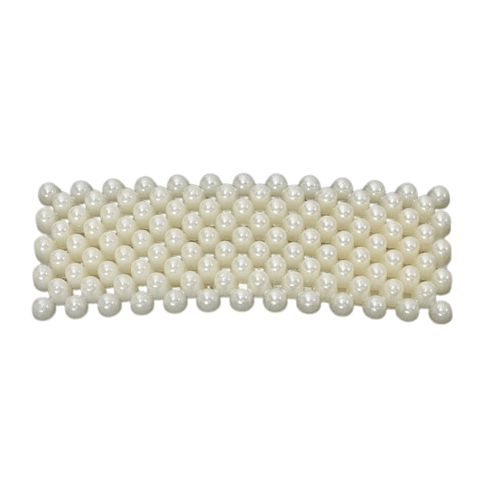 Langwerpige parel speld Creme/zilver - Medase
