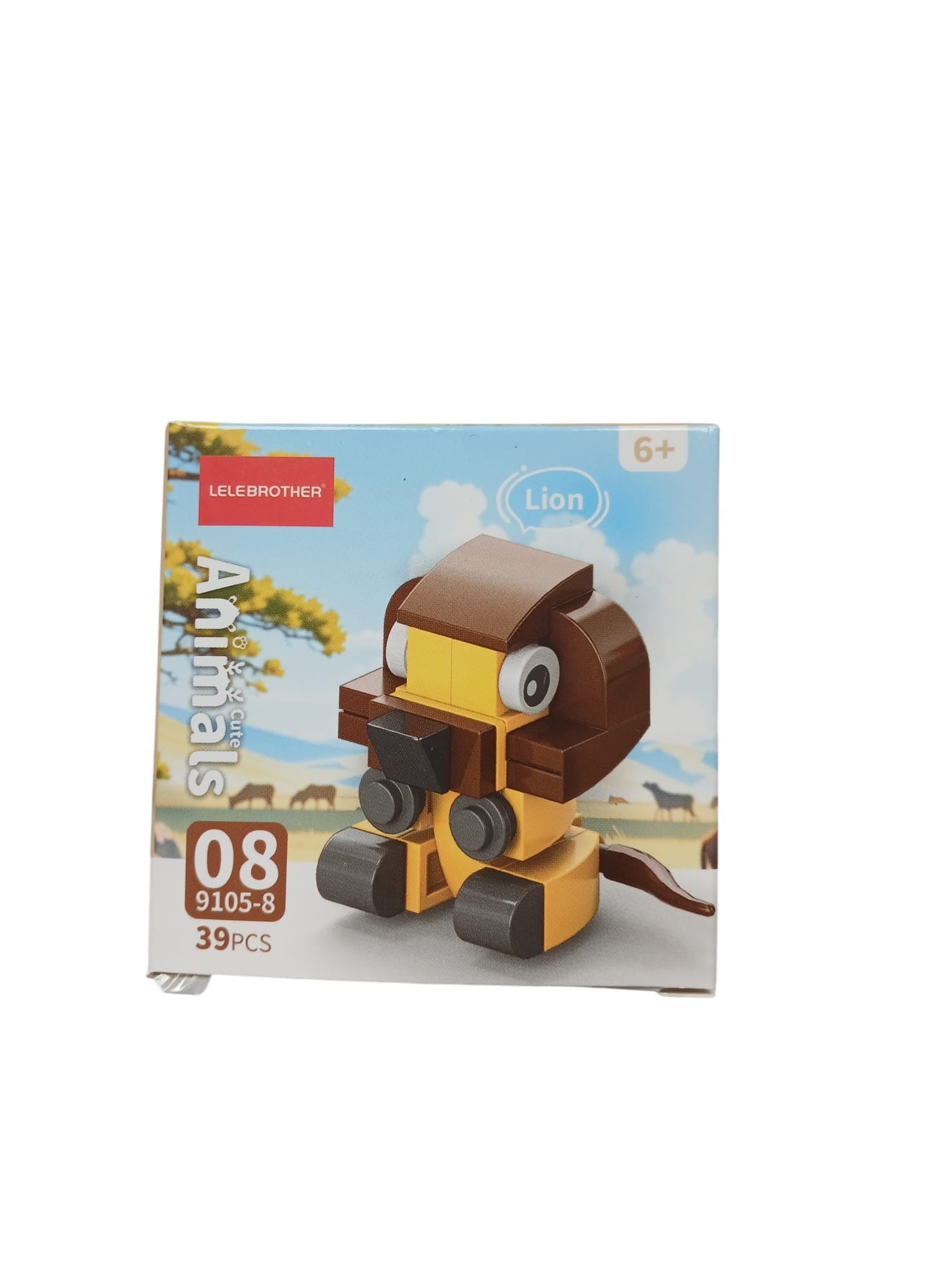 Leeuw bouwblokken set 39 stuks 6+ stoer bruin geel manen decoratie creatief