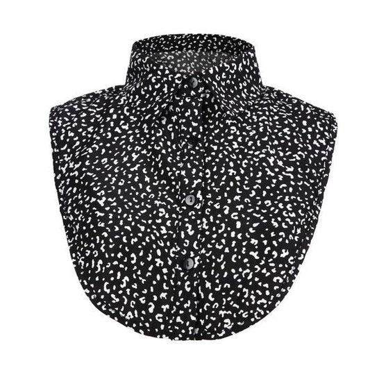 Los kraagje/Blouse kraagje leopard - Zwart - Medase