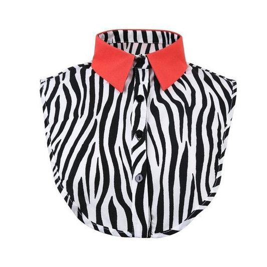 Los kraagje/Blouse kraagje zebra - oranjerood - Medase