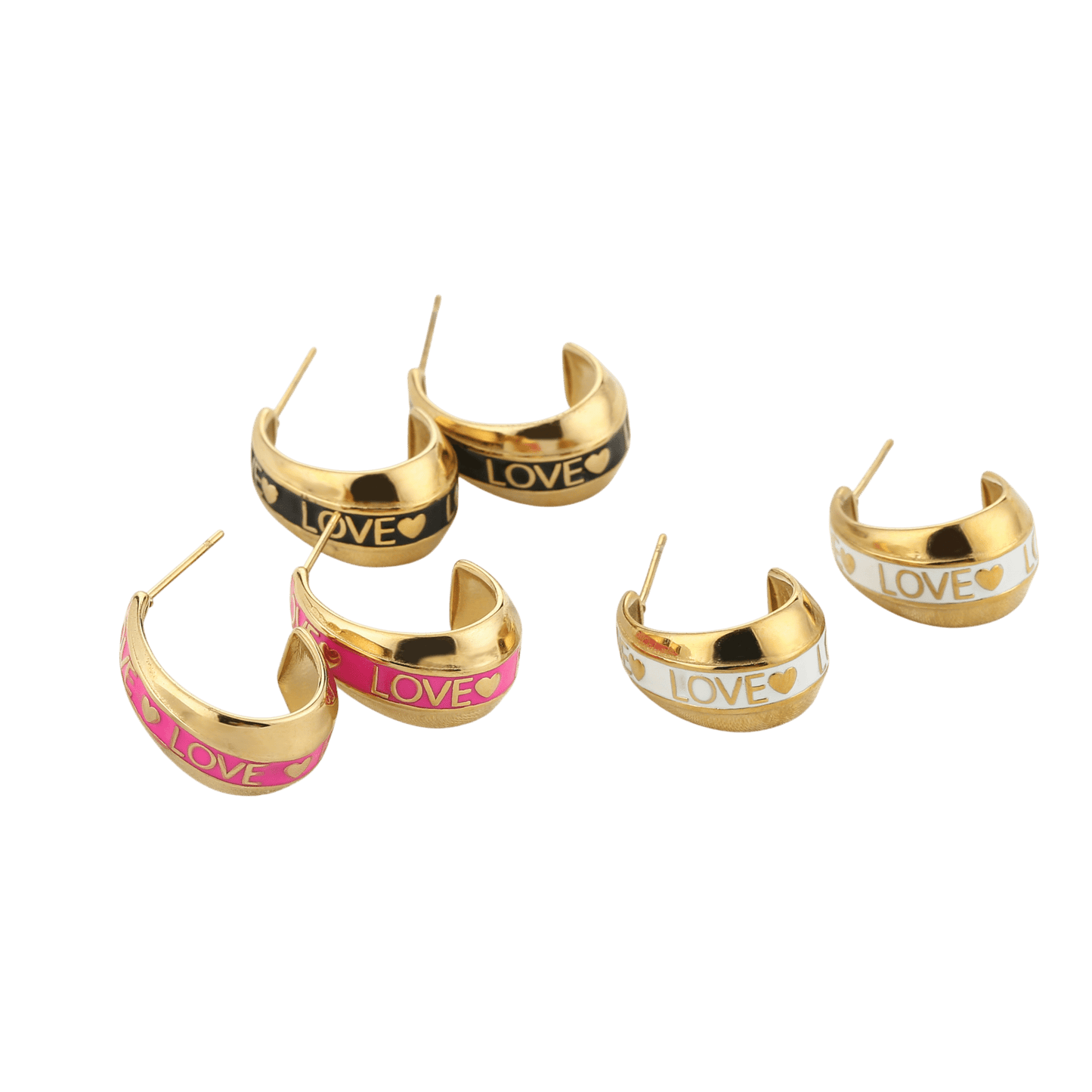 LOVE Oorbellen Goudkleurig - Stainless Steel Creolen 2cm - Medase