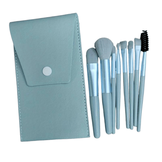 Make up kwasten set met opberg tasje - Blauw - Medase