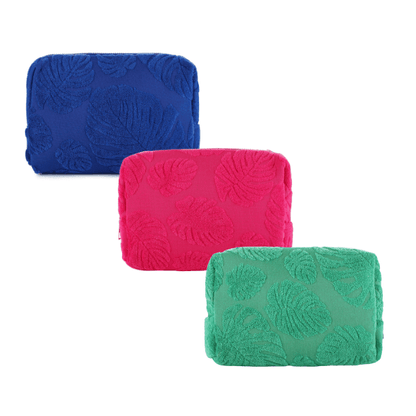 Make - up Tas met Bladeren Reliëf - Toilet Tas 20x17cm - Medase