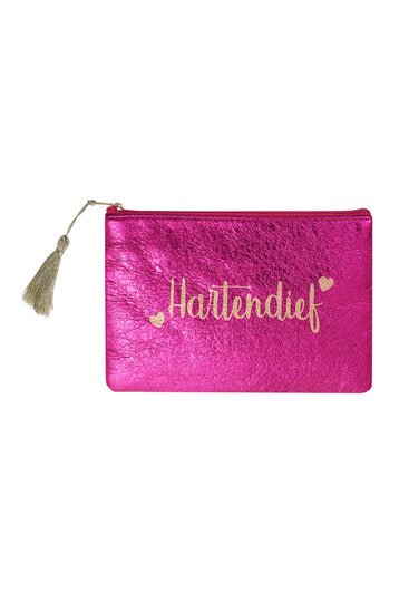 Make - up/Toilet tas metallic hartendief - Fushia - Medase