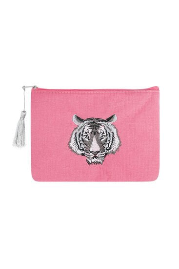 Make - up/Toilet tas tiger - Roze - Medase