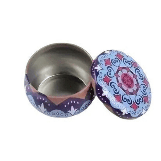 Metalen opberg blikje - Blauw/Roze/Paars - Medase