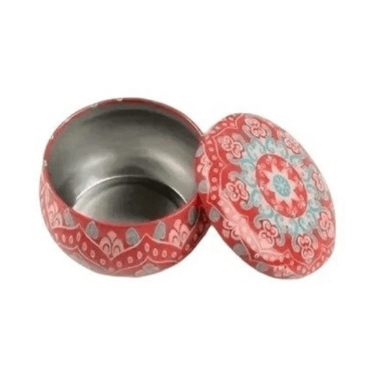 Metalen opberg blikje - Rood/blauw - Medase