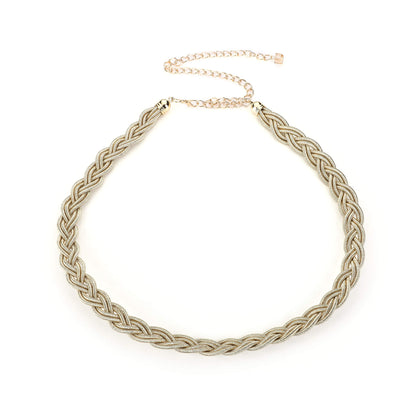 Gevlochten metallic heupriem goud