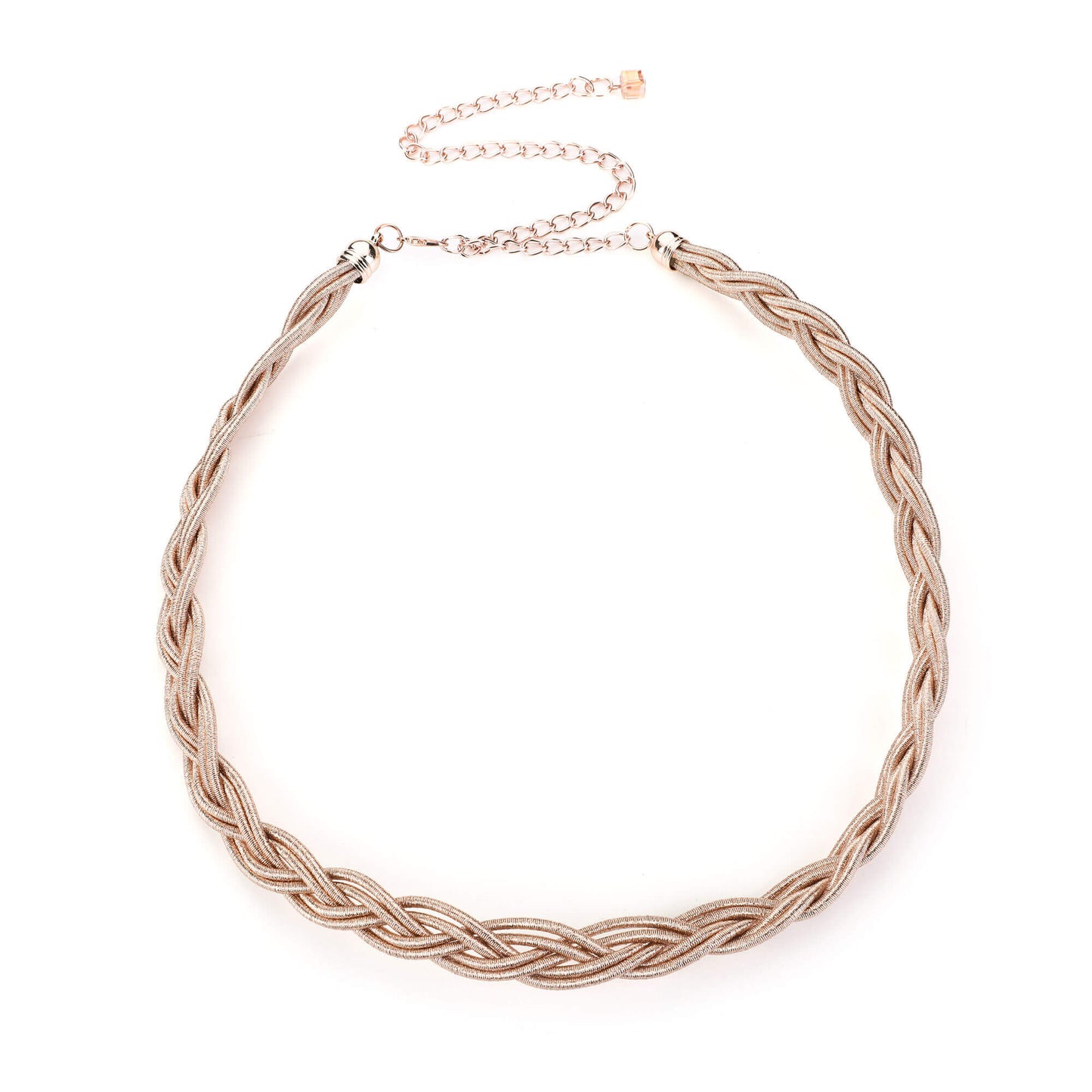 Gevlochten metallic heupriem rose gold