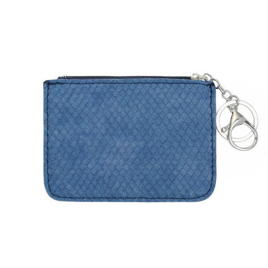 Mini portemonnee snake skin met sleutelring - Blauw - Medase