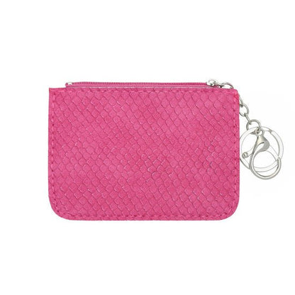 Mini portemonnee snake skin met sleutelring - Roze - Medase