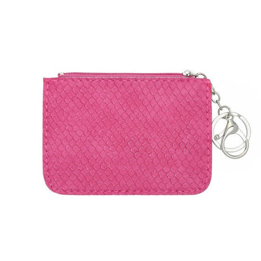 Mini portemonnee snake skin met sleutelring - Roze - Medase