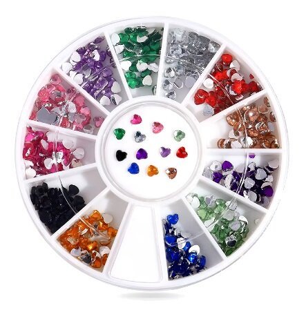 Nail art carrousel hartjes - gekleurd - Medase