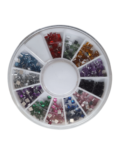 Nail art carrousel vierkant - gekleurd - Medase