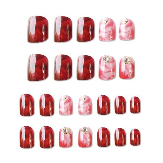 Nep nagels marmer - Roze - Medase