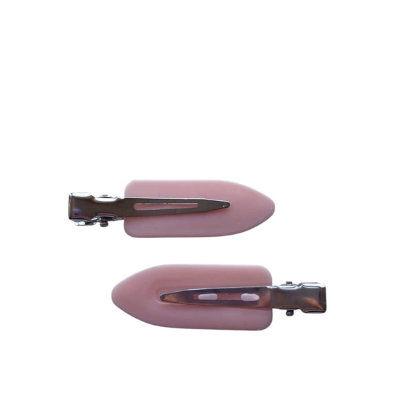 No-crease haarclips roze 6x1,7cm set van 2 make-up clips geen afdruk knikjes kreuken metalen clip plastic laagj
