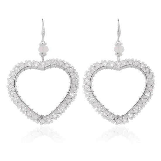 Oorbellen beaded hearts - Medase