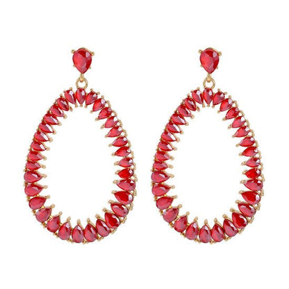 Oorbellen Bright red bling - Medase
