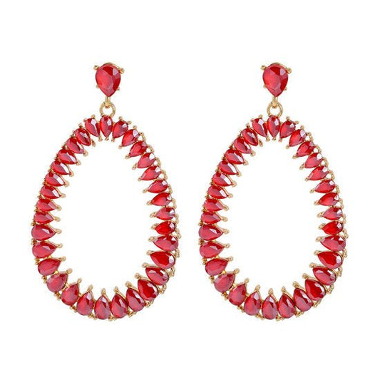 Oorbellen Bright red bling - Medase