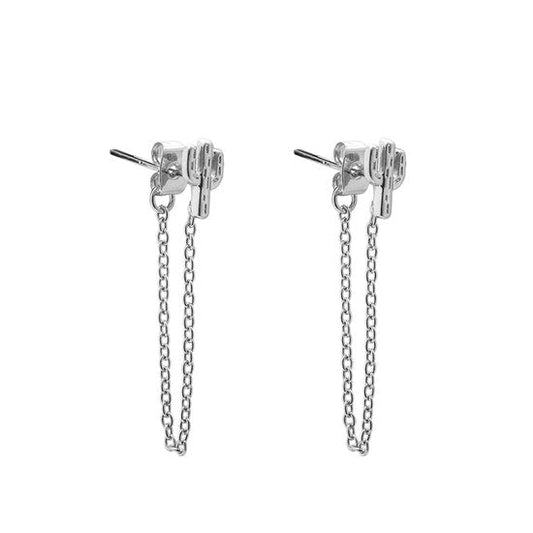 Oorbellen - Cactus chain silver - Medase