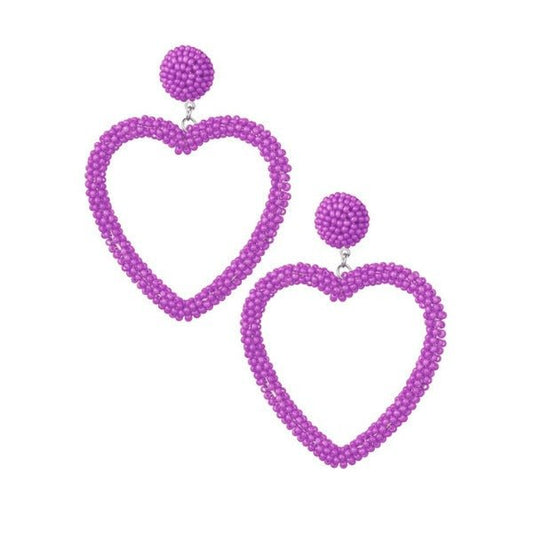 Oorbellen candy heart - Paars - Medase