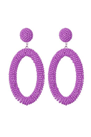 Oorbellen candy oval - Paars - Medase