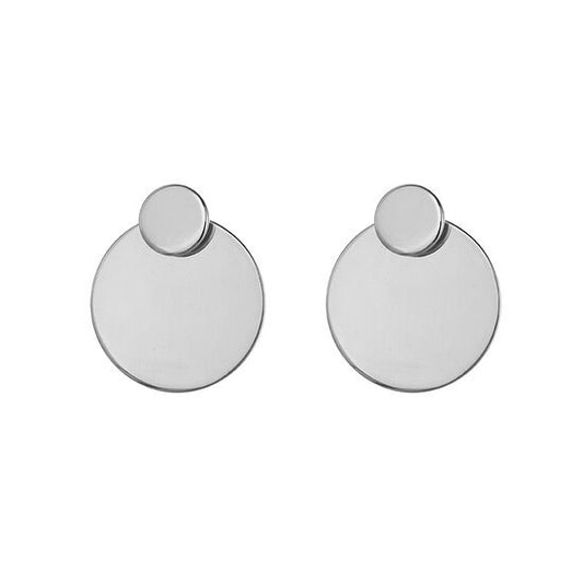 Oorbellen double round - Zilver - Medase