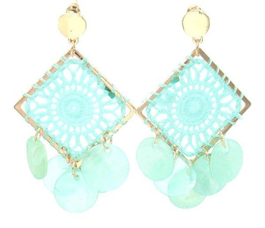 Oorbellen festival dreams - square - Mint - Medase