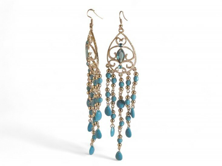 Oorbellen gypsy - Aqua blauw - Medase