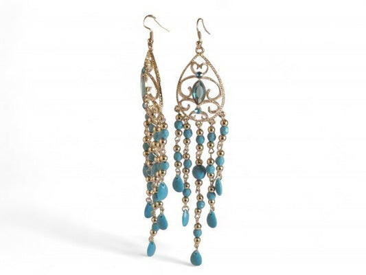 Oorbellen gypsy - Aqua blauw - Medase